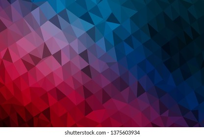 Dark Blue, Red vector abstract polygonal layout. Shining colored illustration in a Brand new style. Brand new design for your business.