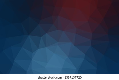 Dark Blue, Red vector abstract mosaic backdrop. Glitter abstract illustration with an elegant design. Template for your brand book.