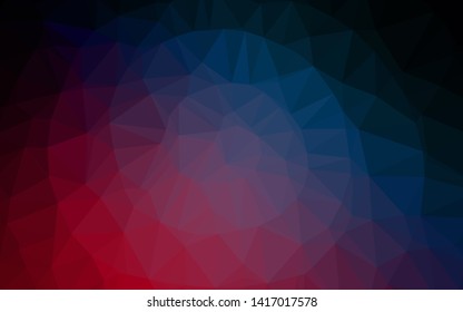 Dark Blue, Red vector abstract polygonal cover. Shining illustration, which consist of triangles. Completely new design for your business.