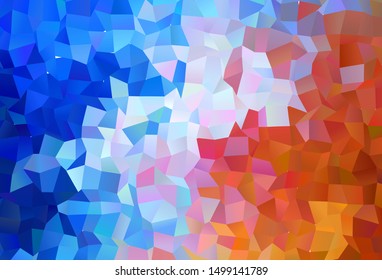 Dark Blue, Red vector abstract polygonal background. Shining polygonal illustration, which consist of triangles. Brand new design for your business.