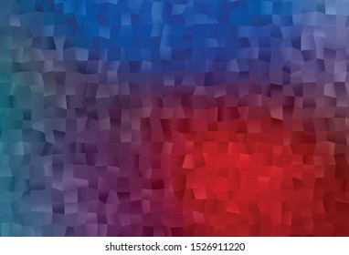 Dark Blue, Red vector abstract mosaic background. Triangular geometric sample with gradient.  Brand new design for your business.