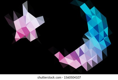 Dark Blue, Red vector abstract polygonal layout. A vague abstract illustration with gradient. Template for a cell phone background.
