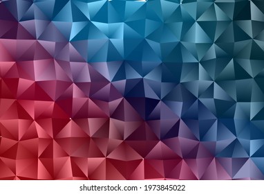 Dark Blue, Red vector abstract polygonal cover. Colorful abstract illustration with gradient. Triangular pattern for your business design.