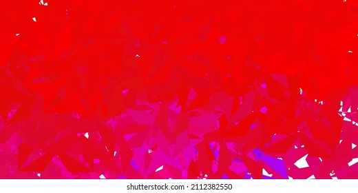 Dark blue, red vector abstract triangle template. Abstract illustration with elegant gradient triangles. Your design for applications.