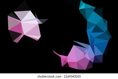 Dark Blue, Red vector abstract polygonal texture. Colorful illustration in abstract style with gradient. The best triangular design for your business.