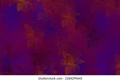 Dark Blue, Red vector abstract pattern with flowers. Brand new colored illustration with flowers. Hand painted design for web, leaflets.