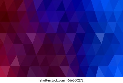 Dark Blue, Red vector abstract textured polygonal background. Blurry triangle design. Pattern can be used for background.