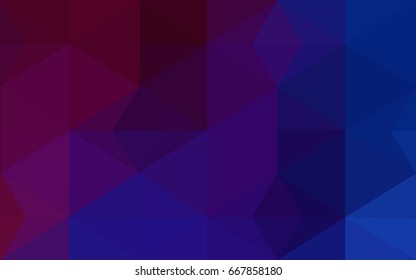 Dark Blue, Red vector abstract textured polygonal background. Blurry triangle design. Pattern can be used for background.