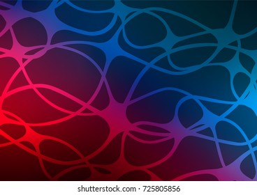 Dark Blue, Red vector abstract doodle template. Colorful abstract illustration with lines in Asian style. A completely new design for your business.