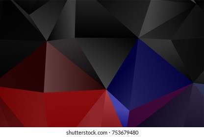 Dark Blue, Red vector abstract mosaic template. Creative illustration in halftone style with gradient. A completely new design for your business.