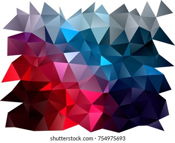 Dark Blue, Red vector abstract mosaic background. Creative illustration in halftone style with gradient. Brand-new style for your business design.