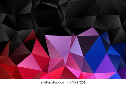 Dark Blue, Red vector abstract polygonal background. Glitter abstract illustration with an elegant design. Brand-new style for your business design.