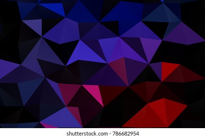 Dark Blue, Red vector abstract polygonal background. Colorful abstract illustration with gradient. Brand-new design for your business.