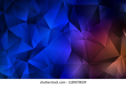 Dark Blue, Red vector backdrop with lines, triangles. Abstract gradient illustration with triangles. Pattern for commercials.