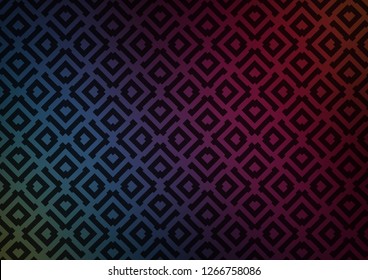 Dark Blue, Red vector backdrop with lines, cubes. Modern geometric abstract illustration with lines, squares. Pattern for business booklets, leaflets.