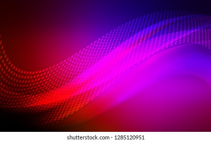 Dark Blue, Red vector backdrop with dots and lines. Abstract illustration with colorful discs and triangles. Pattern for textures of wallpapers.