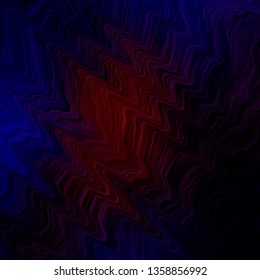 Dark Blue, Red vector backdrop with curves. Colorful geometric sample with gradient curves.  Best design for your posters, banners.