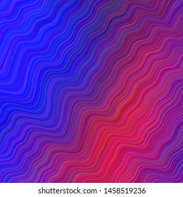 Dark Blue, Red vector backdrop with curved lines. Creative illustration in halftone style with gradient. Template for cell phone screens.