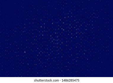 Dark Blue, Red vector backdrop with english symbols. Abstract illustration with colored latin alphabet. Pattern for ads, poster, banner of books.