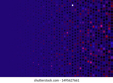 Dark Blue, Red vector backdrop with dots. Beautiful colored illustration with blurred circles in nature style. Template for your brand book.