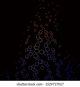 Dark Blue, Red vector backdrop with dots. Illustration with set of shining colorful abstract spheres. Design for posters, banners.