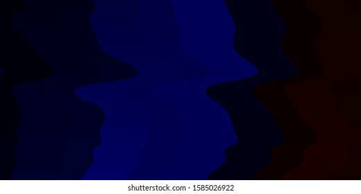 Dark Blue, Red vector backdrop with curves. Illustration in halftone style with gradient curves. Pattern for websites, landing pages.