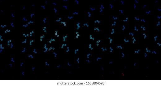 Dark Blue, Red vector backdrop with mystery symbols. Abstract illustration with gothic gradient shapes. Simple base for your occult design.