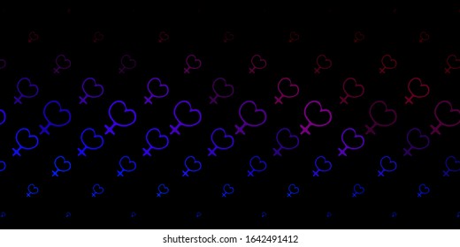 Dark Blue, Red vector backdrop with woman's power symbols. Simple design in abstract style with women’s rights activism. Design for International Women’s Day.