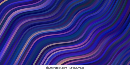 Dark Blue, Red vector backdrop with bent lines. Abstract illustration with gradient bows. Pattern for ads, commercials.