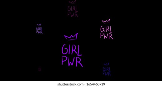 Dark Blue, Red vector backdrop with woman's power symbols. Abstract illustration with a depiction of women's power. Simple design for your web site.