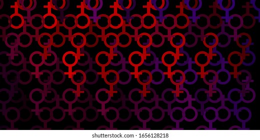 Dark Blue, Red vector backdrop with mystery symbols. Illustration with magical signs of spiritual power. Design for magic, spiritual events.