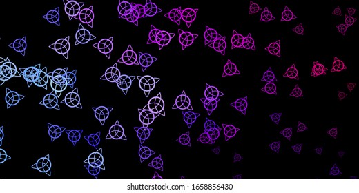 Dark Blue, Red vector backdrop with mystery symbols. Abstract illustration with gothic gradient shapes. Design for magic, spiritual events.