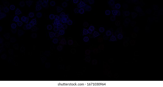 Dark Blue, Red vector backdrop with mystery symbols. Illustration with magical signs of spiritual power. Simple base for your occult design.