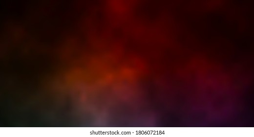 Dark Blue, Red vector backdrop with cumulus. Gradient illustration with colorful sky, clouds. Template for websites.