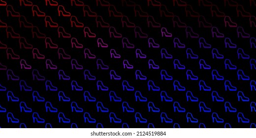 Dark blue, red vector backdrop with woman's power symbols. Illustration with signs of women's strength and power. Simple design for your web site.