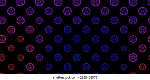 Dark Blue, Red vector backdrop with mystery symbols. Abstract illustration with gothic gradient shapes. Best design halloween events.