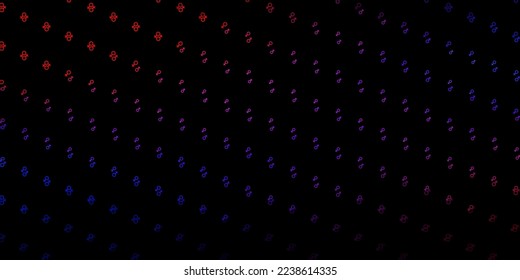 Dark Blue, Red vector backdrop with woman's power symbols. Simple design in abstract style with women’s rights activism. Design for International Women’s Day.