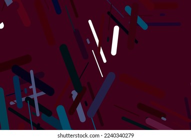 Dark blue, red vector backdrop with long lines. Glitter abstract illustration with colored sticks. Backdrop for TV commercials.