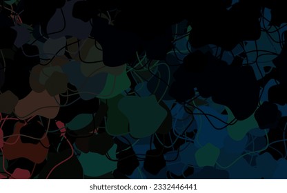 Dark Blue, Red vector backdrop with memphis shapes. Simple colorful illustration with abstract gradient shapes. Modern design for your business card.