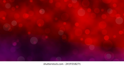 Dark Blue, Red vector backdrop with circles. Illustration with set of shining colorful abstract spheres. Pattern for business ads.