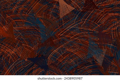 Dark Blue, Red vector backdrop with memphis shapes.