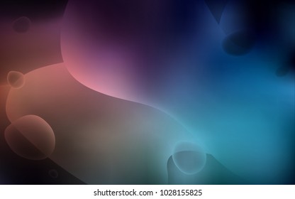Dark Blue, Red vector background with bubble shapes. Shining crooked illustration in memphis style. Memphis design for your web site.