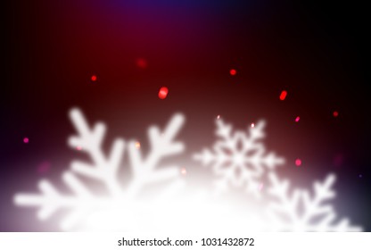 Dark Blue, Red vector background with xmas snowflakes. Modern geometrical abstract illustration with crystals of ice. The pattern can be used for new year ad, booklets.