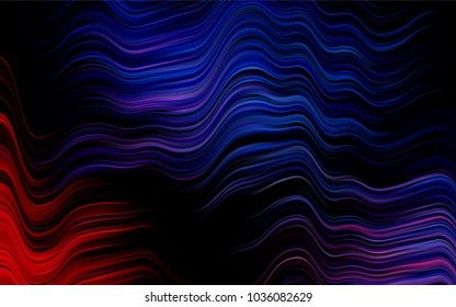 Dark Blue, Red vector background with curved circles. Shining illustration, which consist of blurred lines, circles. The best blurred design for your business.