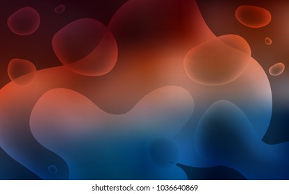 Dark Blue, Red vector background with lamp shapes. A sample with blurred bubble shapes. Memphis design for your web site.