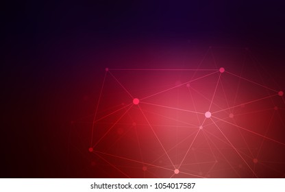 Dark Blue, Red vector background with bubbles, lines. Decorative design in abstract style with triangle structure. Completely new template for your brand book.