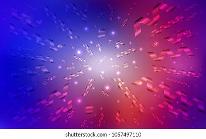 Dark Blue, Red vector background with xmas confetti. Confetti on blurred abstract background with colorful gradient. The pattern can be used for new year ad, booklets.