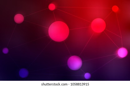 Dark Blue, Red vector background with bubbles, lines. Modern abstract colorful illustration with spheres and lines. New design for ad, poster, banner of your website.