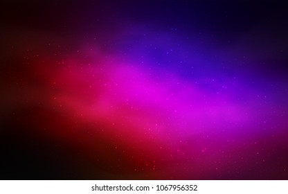 Dark Blue, Red vector background with galaxy stars. Glitter abstract illustration with colorful cosmic stars. Pattern for astronomy websites.