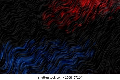 Dark Blue, Red vector background with bent lines. Geometric illustration in marble style with gradient.  Textured wave pattern for backgrounds.